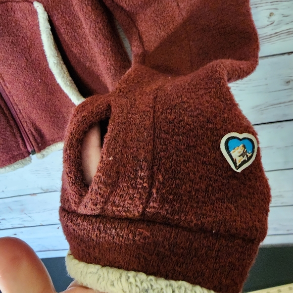 Kuhl "Alfpaca" Women's Maroon & Ivory Hoodie Full Zip Jacket...size Small - Picture 4 of 10